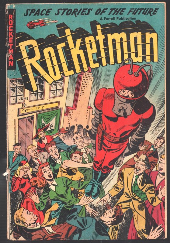 Rocketman #1 (1952), raw, ungraded comic book — front cover