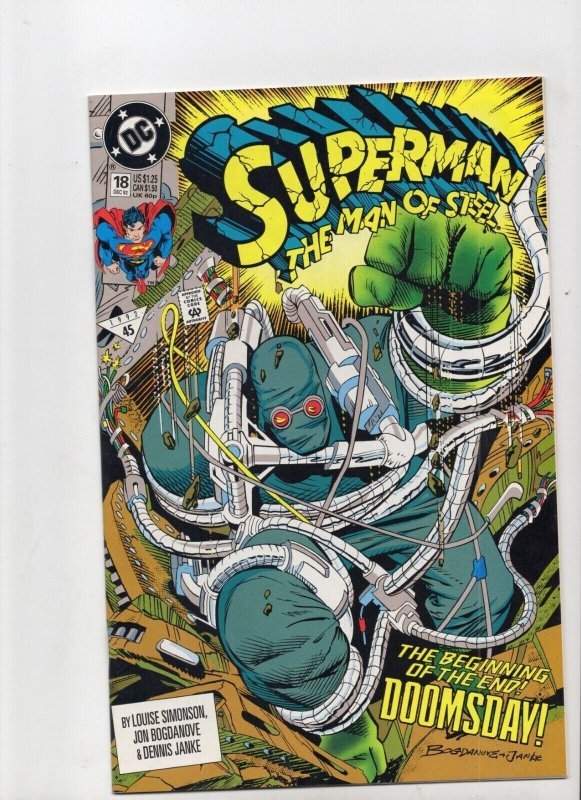 Superman the Man of Steel #18 (DC Comics, 1992), raw comic book in NM 9.4 condition — front cover
