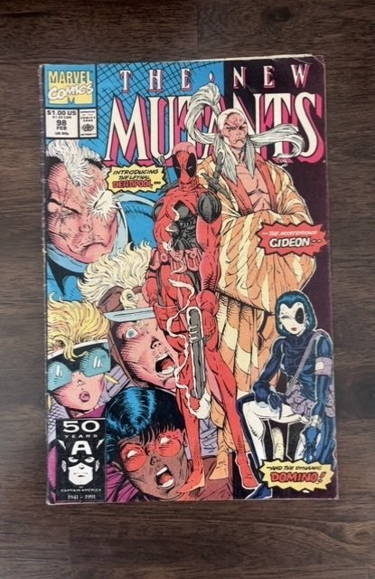 The New Mutants #98 (Marvel Comics, 1991), raw, ungraded comic book — front cover