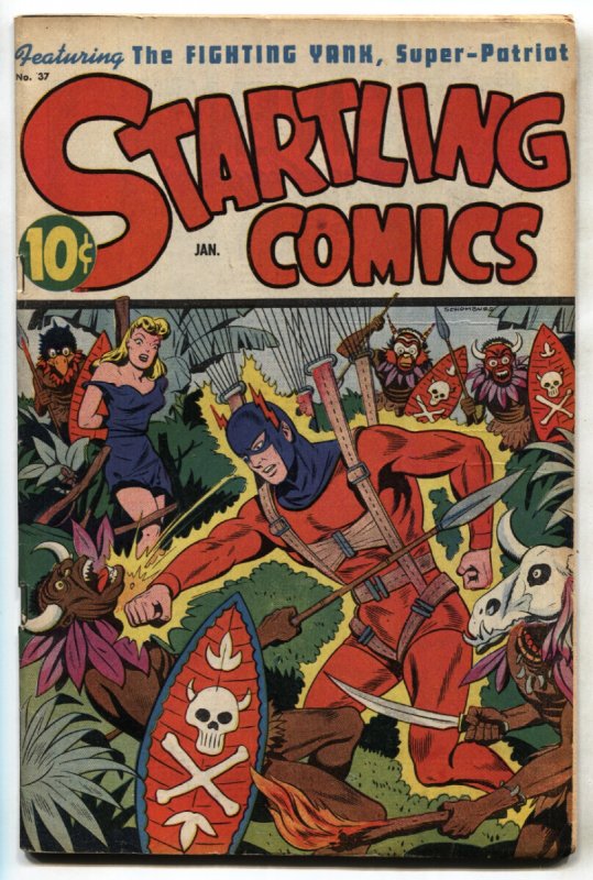 Startling Comics #37 (Better Publications, 1945), raw comic book in VF condition — front cover