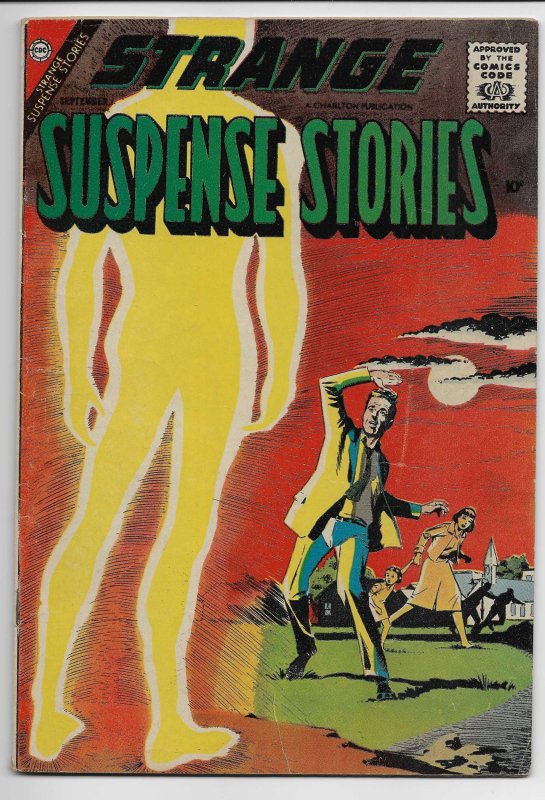 Strange Suspense Stories #38 (1958), raw comic book in FN+ condition — front cover