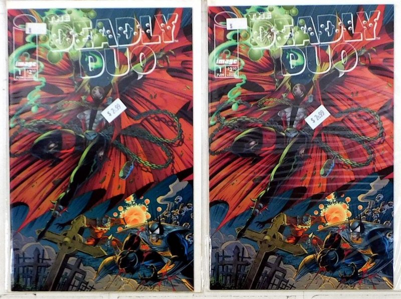 Deadly Duo Lot of 2 #1 x2 1995 Image Comics the Deadly Duo 1st Print Comic Books (Image Comics, 1995), raw, ungraded comic book — front cover
