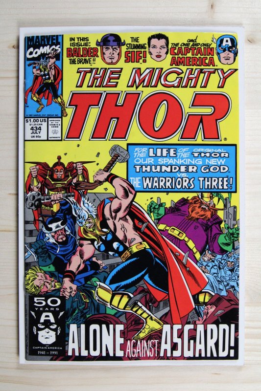 The Mighty Thor #434 (Marvel Comics, 1991), raw comic book in VF/NM 9.0 condition — front cover