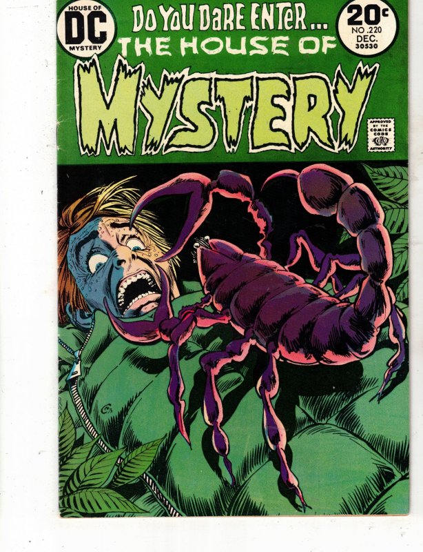 House of Mystery #220 (DC Comics, 1973), raw comic book in VF condition — front cover