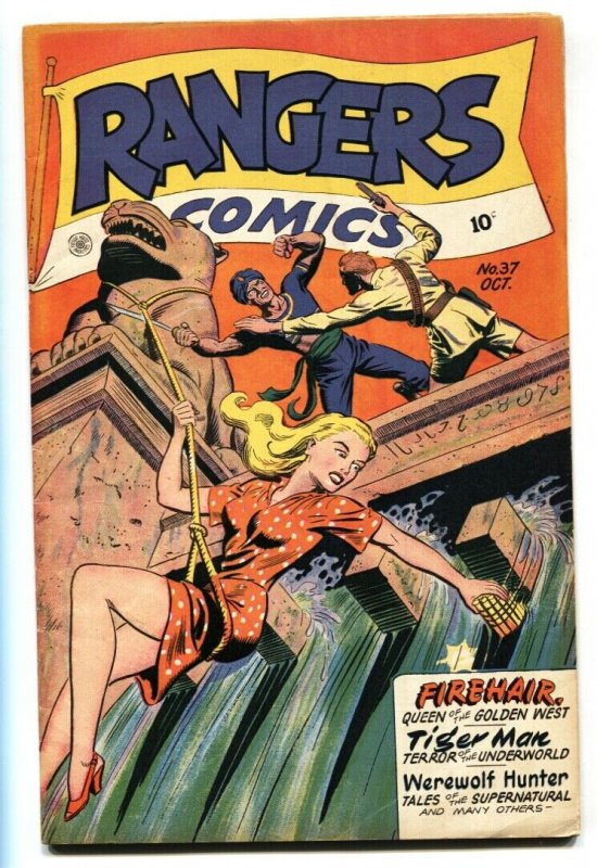 Rangers Comics #37 (Fiction House, 1947), raw comic book in FN condition — front cover