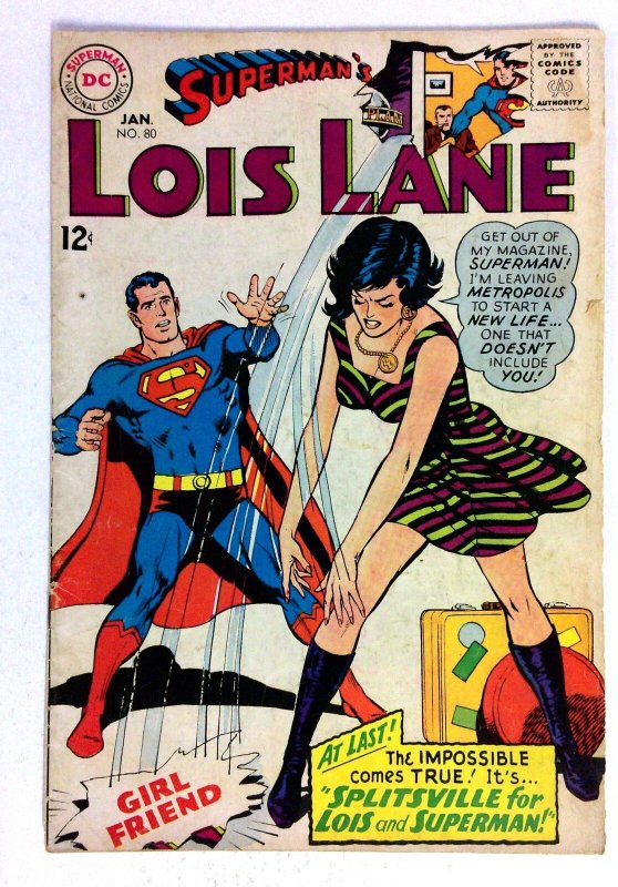 Superman's Girl Friend Lois Lane #80 (DC Comics, 1968), raw comic book in VG condition — front cover