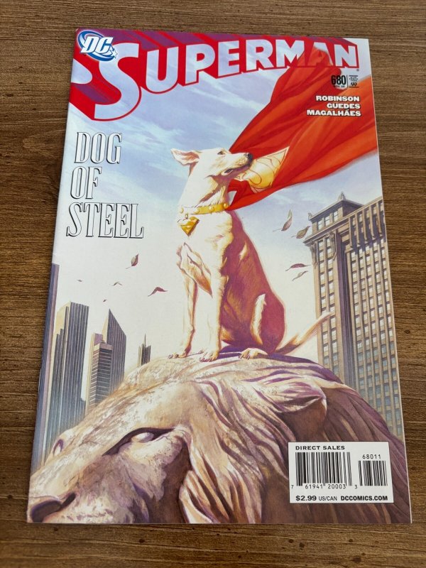 Superman #680 (DC Comics), raw comic book in NM condition — front cover