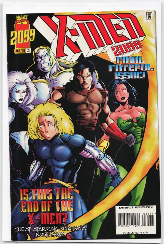 X-Men 2099 #35 (Marvel Comics, 1996), raw, ungraded comic book — front cover
