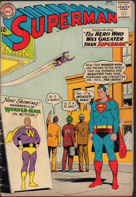 Superman #163 (DC Comics, 1963), raw comic book in VG+ condition — front cover