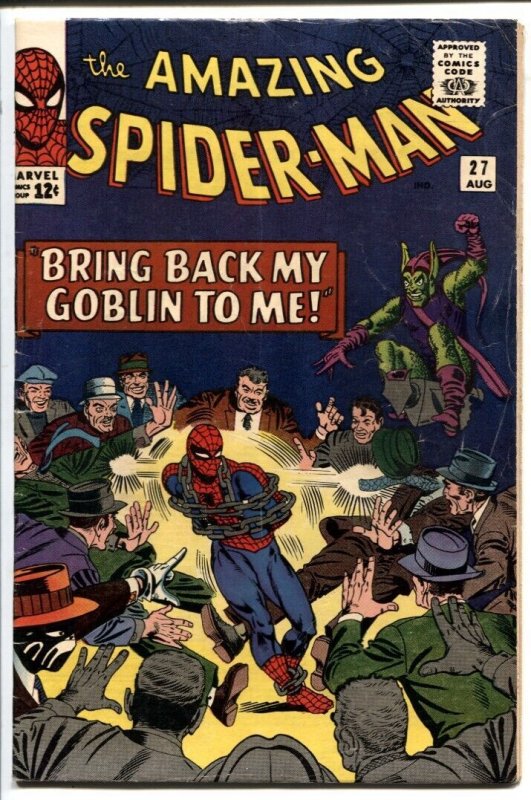 Amazing Spider-Man #27 (Marvel Comics, 1965), raw comic book in VG+ condition — front cover