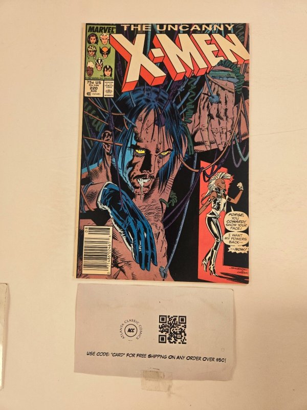 Uncanny X-Men #220 (Marvel Comics), raw comic book in VF condition — front cover