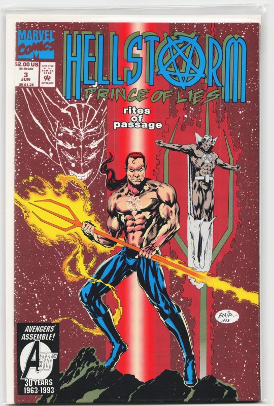 Hellstorm: Prince of Lies #3 (Marvel Comics, 1993), raw, ungraded comic book — front cover