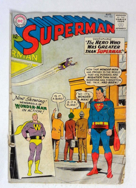 Superman #163 (DC Comics, 1963), raw, ungraded comic book — front cover