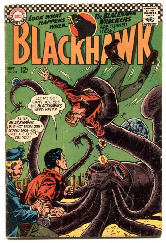 Blackhawk #224 - 1966 - DC - G/VG - Comic Book (DC Comics, 1966), raw comic book in VG condition — front cover