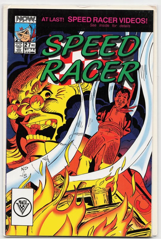 Speed Racer #27 (Now Comics, 1989), raw, ungraded comic book — front cover