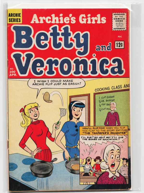 Archie's Girls Betty and Veronica #100 (Archie Comics, 1964), raw, ungraded comic book — front cover