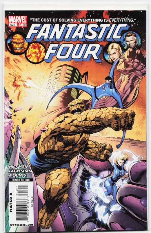 Fantastic Four #572 (Marvel Comics, 2009), raw, ungraded comic book — front cover