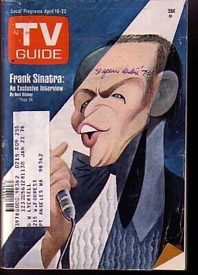 Mag: TV Guide-4/16/1977-Frank Sinatra Cover-Al Hirschfeld G, raw, ungraded comic book — front cover