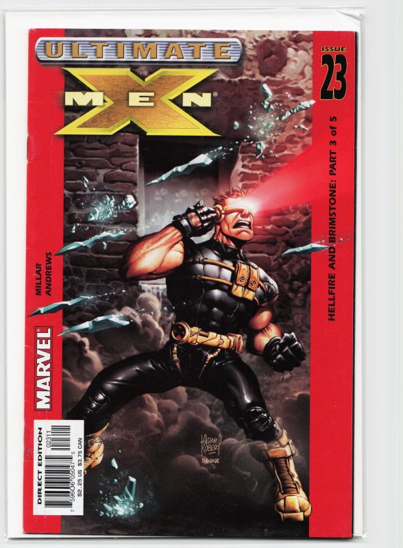 Ultimate X-Men #23 (Marvel Comics, 2002), raw, ungraded comic book — front cover