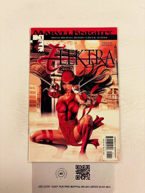 Elektra #1 (Marvel Comics), raw comic book in NM condition — front cover