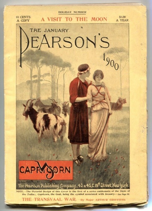 Pearson's Magazine January 1900- Visit to the Moon FN, raw comic book in FN condition — front cover