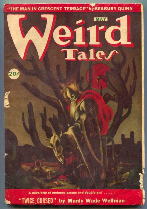 Weird Tales May 1946- Skull Cover- Twice Cursed Canadian VG (1946), raw comic book in VG condition — front cover