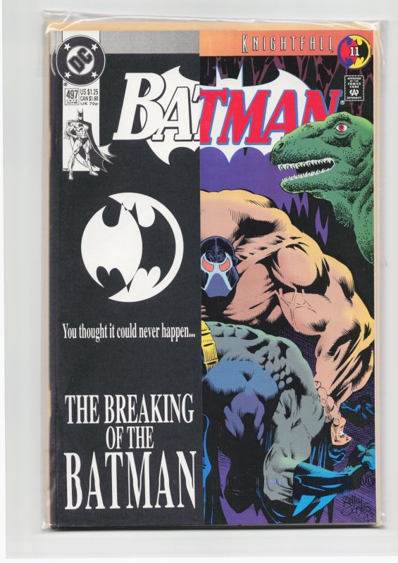 Batman #497 (DC Comics, 1993), raw, ungraded comic book — front cover