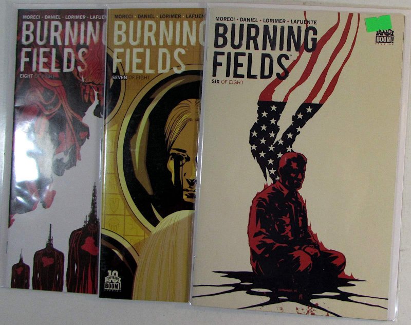 Burning Fields Lot of 3 #6, 7, 8 Boom Studios (2015) NM 1st Print Comic Books (Boom! Studios, 2015), raw comic book in NM condition — front cover