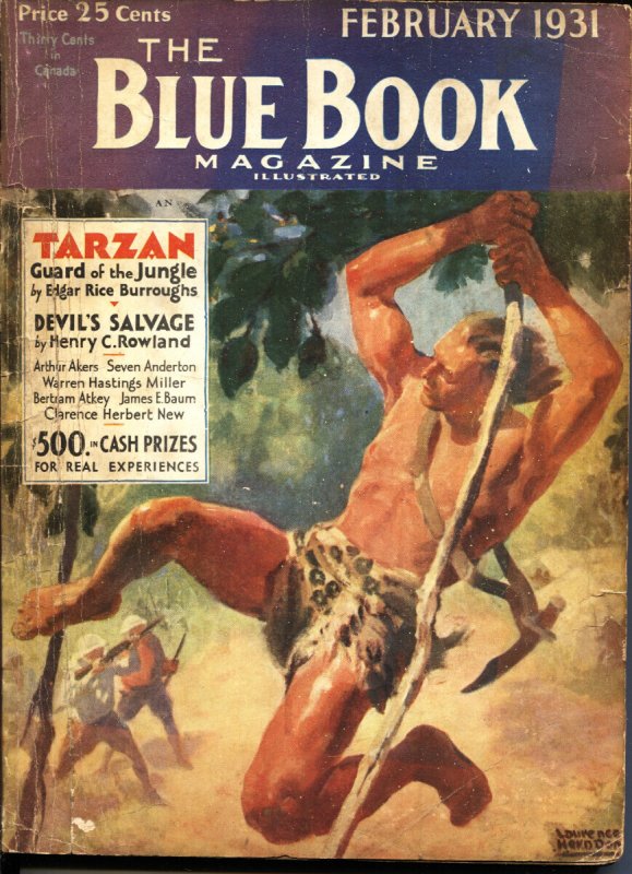 Blue Book Feb 1931 Triumph OF Tarzan Pulp Magazine (1931), raw, ungraded comic book — front cover