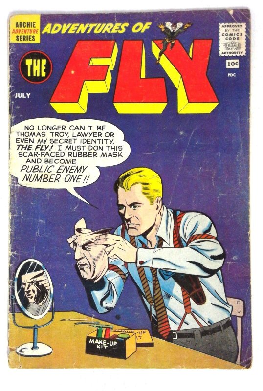 Adventures of the Fly #7 (1960), raw, ungraded comic book — front cover