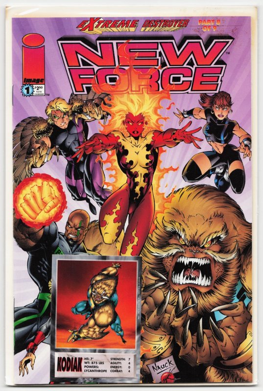 New Force #1 (Image Comics, 1996), raw, ungraded comic book — front cover