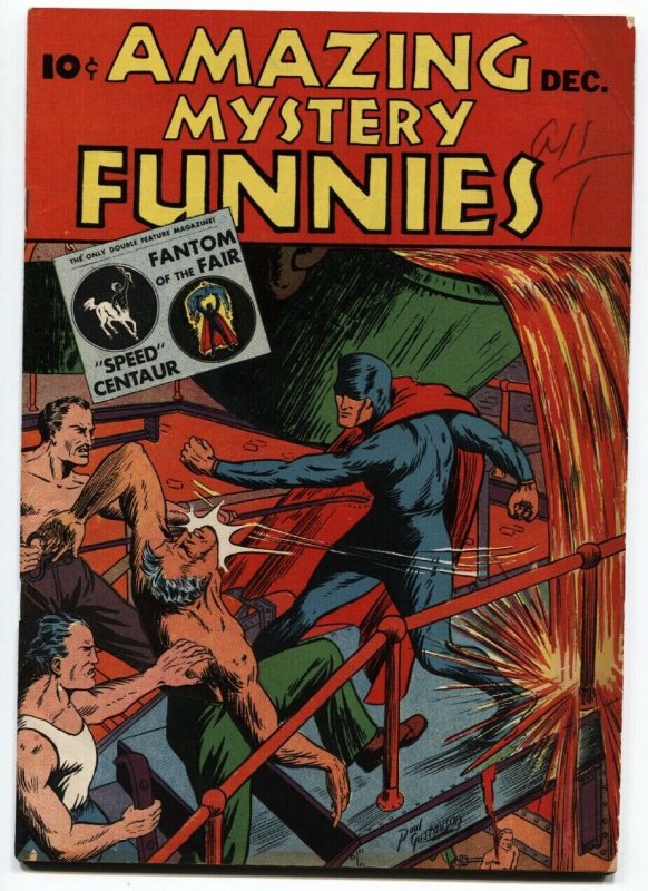 Amazing Mystery Funnies #12-1939-Space PATROL-Basil Wolverton-Fantom of the Fair (Centaur Publications, 1939), raw, ungraded comic book — front cover