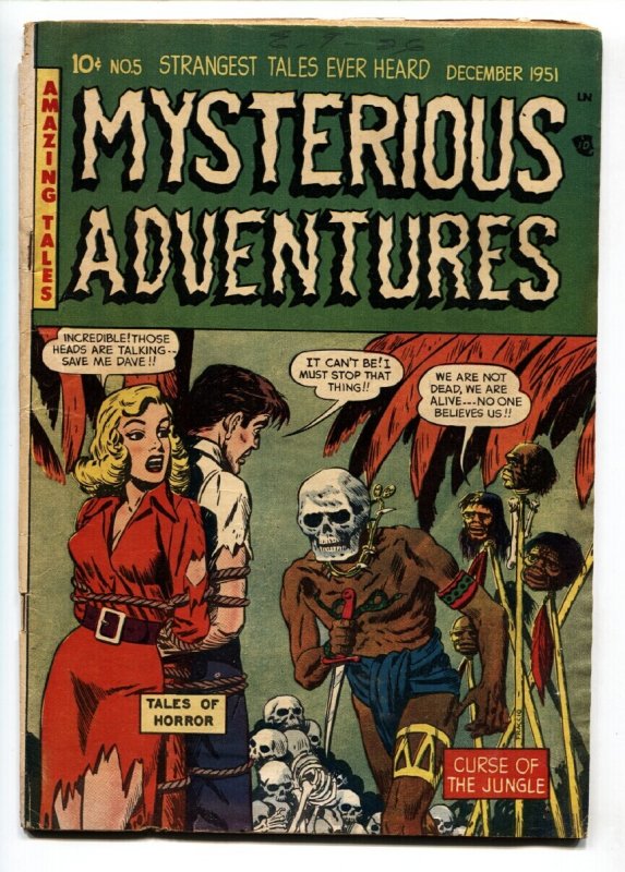 Mysterious Adventures #5 (1951), raw comic book in VG condition — front cover