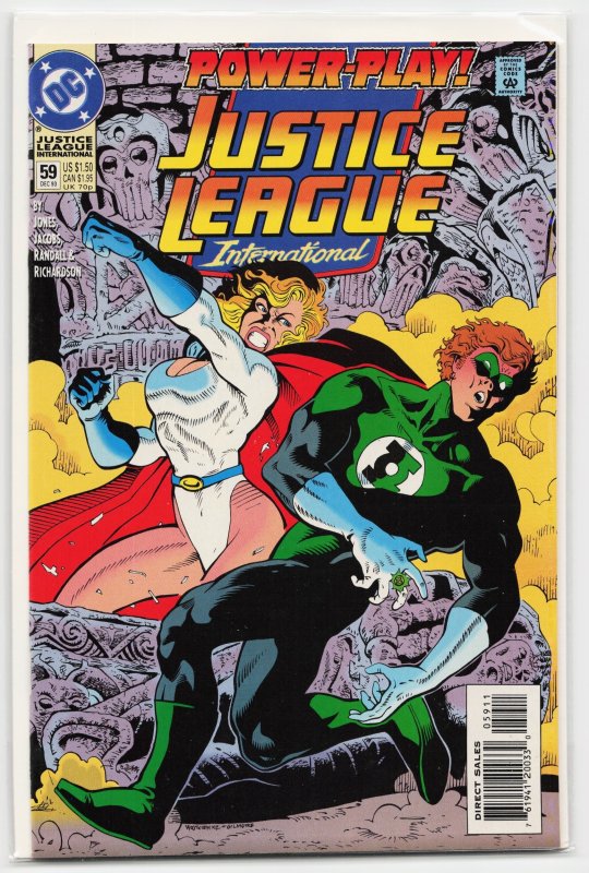 Justice League International #59 (1993), raw, ungraded comic book — front cover