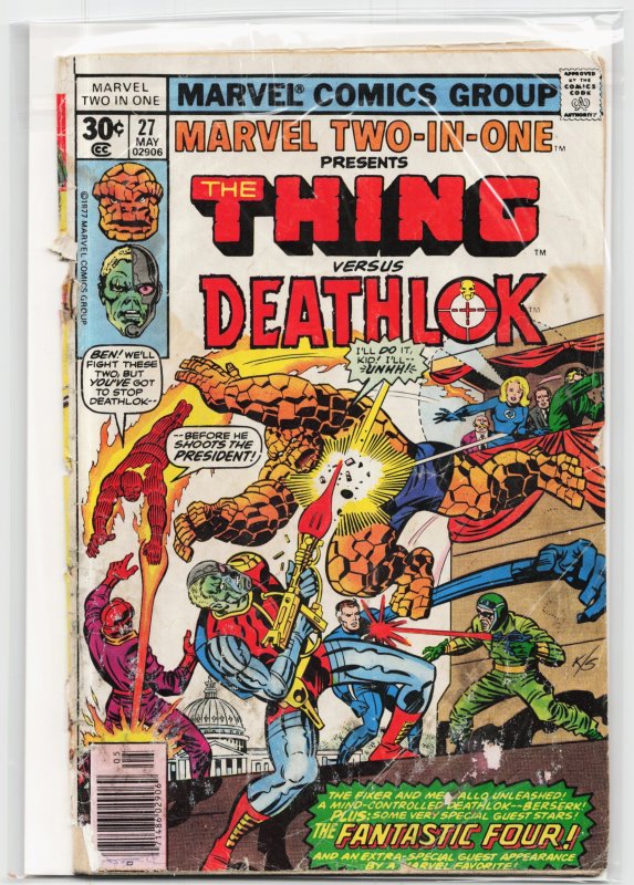 Marvel Two-in-One #27 (Marvel Comics, 1977), raw, ungraded comic book — front cover