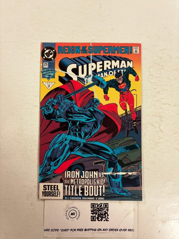 Superman the Man of Steel #23 (DC Comics, 1993), raw comic book in NM condition — front cover
