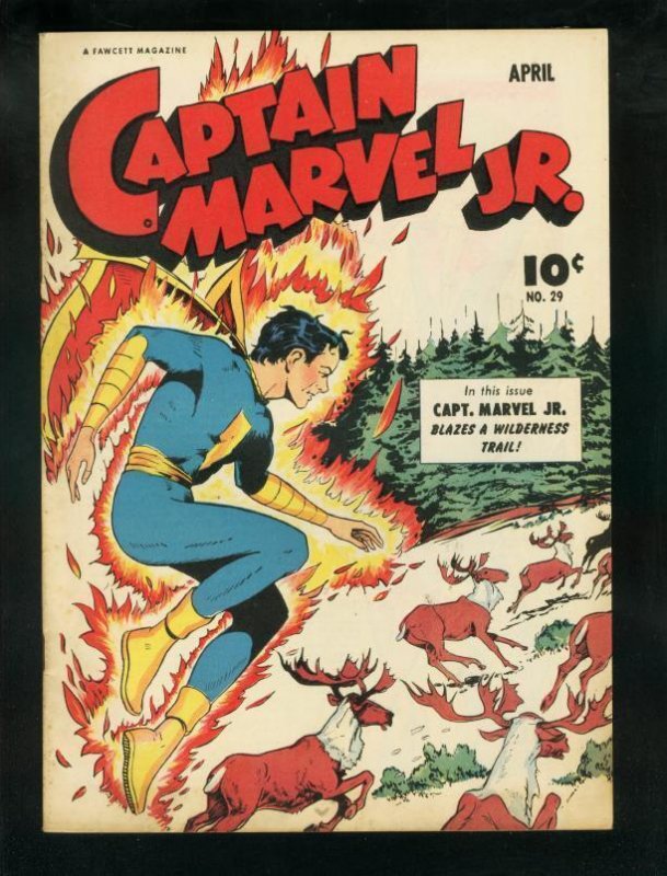Captain Marvel Jr #29 (Fawcett Publications), raw comic book in VF condition — front cover