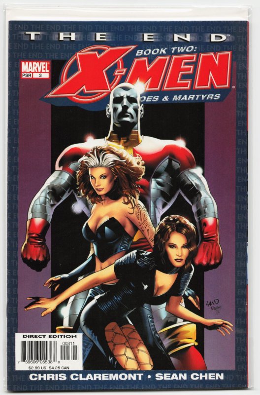 X-Men: The End: Book 2: Heroes & Martyrs #3 (Marvel Comics, 2005), raw, ungraded comic book — front cover