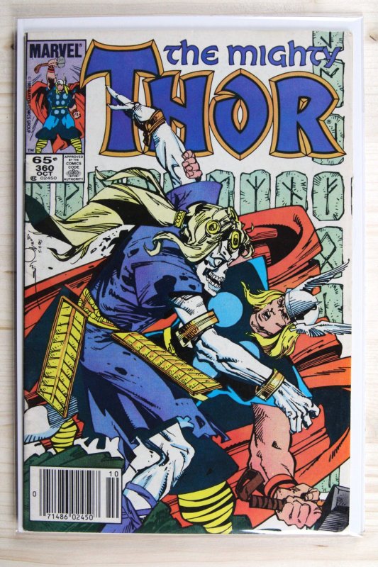 Thor #360 (Marvel Comics, 1985), raw comic book in VF 8.0 condition — front cover