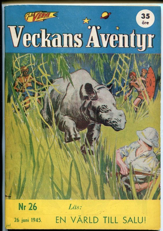 Jules Verne Veckans Aventyr Vol.6 #26 (1945), raw comic book in VF condition — front cover