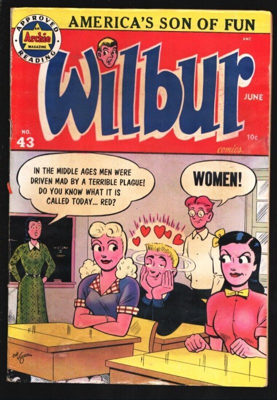 Wilbur #43 (MLJ Magazines, 1952), raw comic book in VF- condition — front cover
