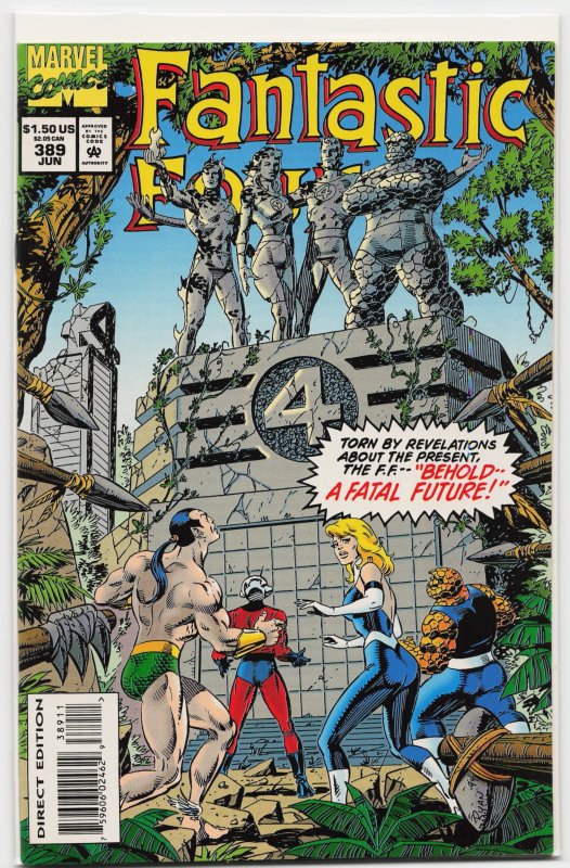 Fantastic Four #389 (Marvel Comics, 1994), raw, ungraded comic book — front cover