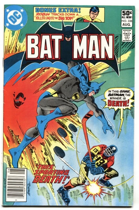Batman #338 (DC Comics, 1981), raw comic book in VF- condition — front cover