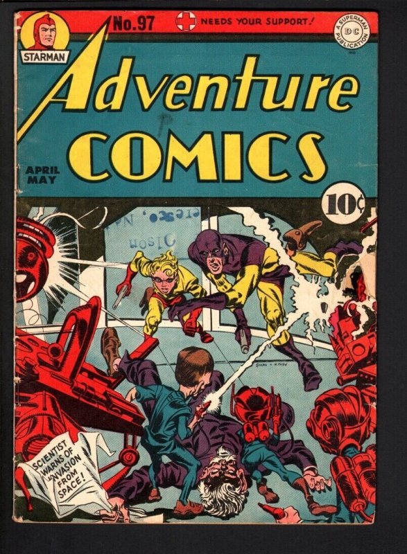 Adventure #97 (DC Comics, 1946), raw comic book in VG- condition — front cover