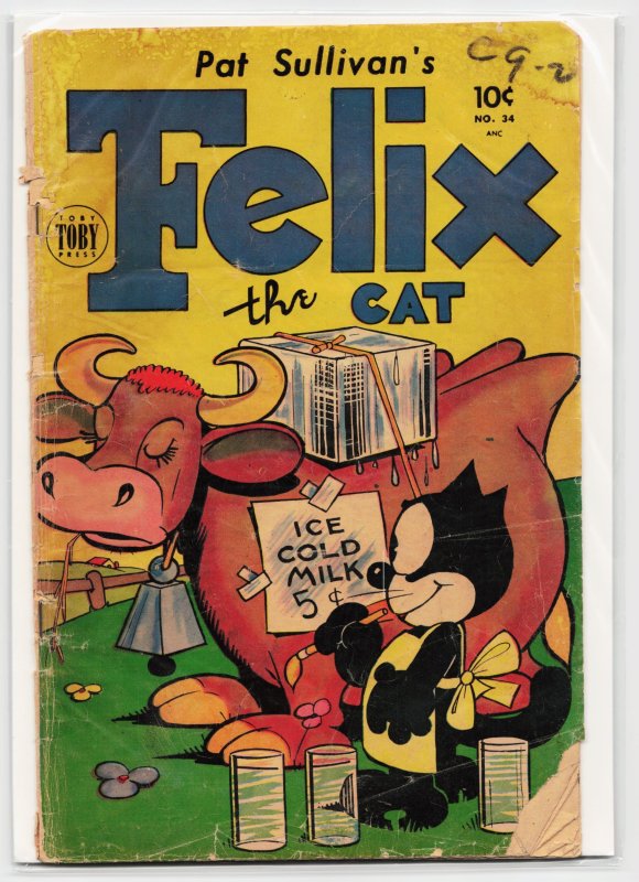 Felix the Cat #34 (Dell, 1952), raw, ungraded comic book — front cover