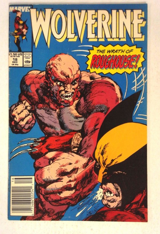 Wolverine #18 (Marvel Comics, 1989), raw comic book in FN condition — front cover