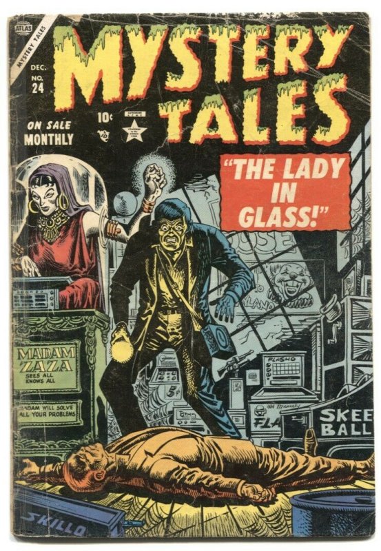 Mystery Tales #24 (Atlas Comics, 1954), raw comic book in VG- condition — front cover