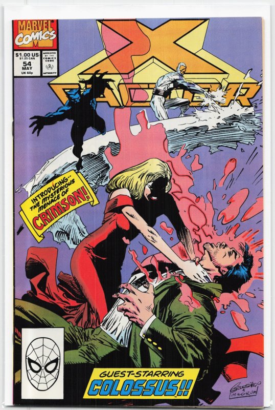 X-Factor #54 (Marvel Comics, 1990), raw, ungraded comic book — front cover