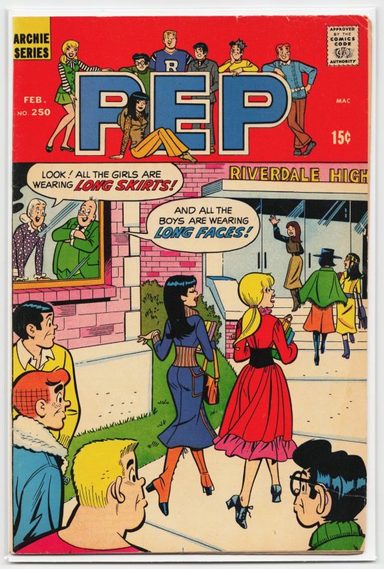 Pep Comics #250 (1971), raw, ungraded comic book — front cover