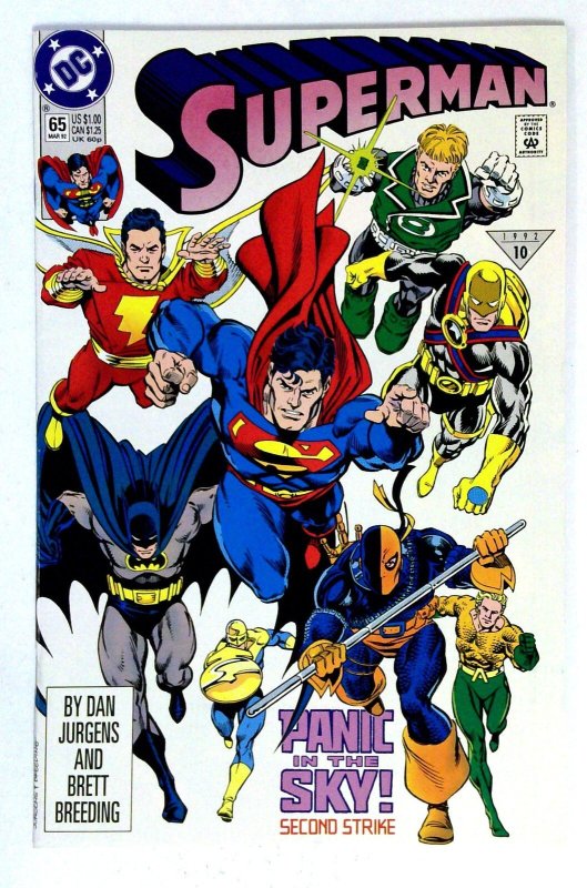 Superman #65 (DC Comics, 1992), raw comic book in NM- condition — front cover